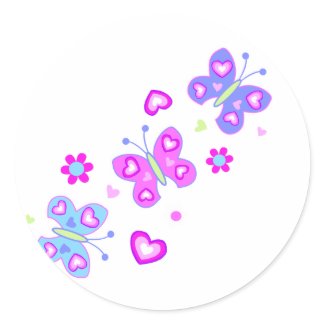butterfly with hearts sticker