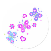 butterfly with hearts stickers