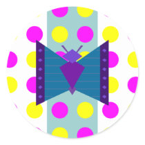 Butterfly With Polka Dots -n- Stripes stickers