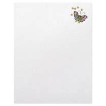 butterfly with stars design personalized letterhead