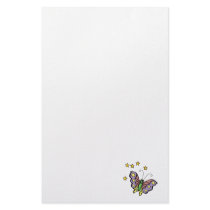 butterfly with stars design custom stationery
