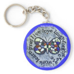 BUTTERFLY WORDS TO LIVE BY KEYCHAIN