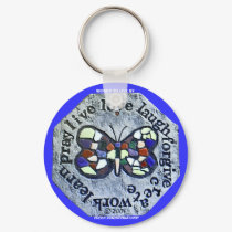 BUTTERFLY WORDS TO LIVE BY KEYCHAIN