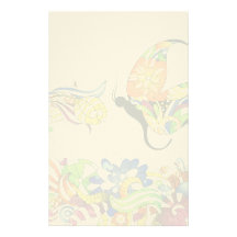 Butterfly World in Bright Colors Custom Stationery
