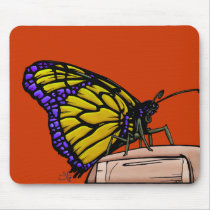 Butterfly-yel mousepads