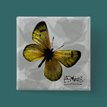 Butterfly - Yellow - Button