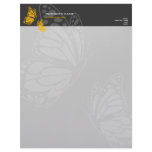Butterfly Yellow &amp; Grey Elegant Modern Simple Personalized Letterhead
