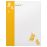 Butterfly Yellow &amp; White Elegant Modern Simple Custom Letterhead