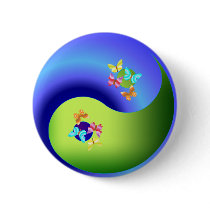 Butterfly Yin Yang Pinback Button