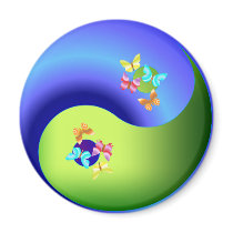 Butterfly Yin Yang Refrigerator Magnets