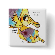 Butterflyfish Two Fish Personalized Pin buttons
