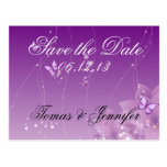 Butterfly's and Purple Flowers Postcard