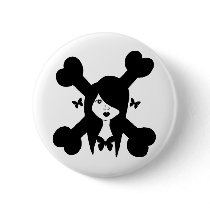 Butterfly's & Bones Button