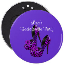 Button Bachelorette Party Purple leopard Shoe