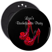 Button Bachelorette Party Red Black Shoe