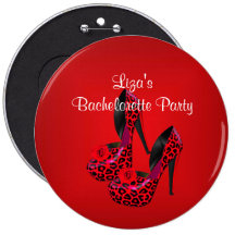 Button Bachelorette Party Red Black Shoe