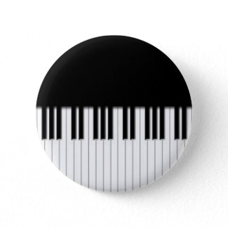 Button Badge - Piano Keyboard black white