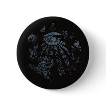 Button Black Masonic Fantasy Blue