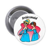 Button: Bridesmaid (Blue)