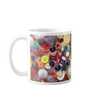 Button Collage with Plaid Scottie Dogs mug
