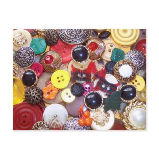 Button Collage with Plaid Scottie Dogs postcard