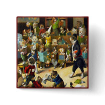 Button: Dog School by Louis Wain
