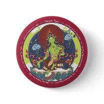 BUTTON Green Tara - with mantra