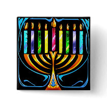 Button: Hanukkah Menorah - Chanukah Menorah by celebrationsetc Button: Hanukkah Menorah - Chanukah Menorah