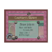 Button Invitation Postcard by aslentz Button Invitation Postcard