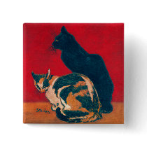 Button: Les Chats by Theophile Steinlen