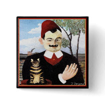 Button: "Man & Cat" by Henri Rousseau