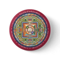 BUTTON Mandala of Chenrezig - with mantra