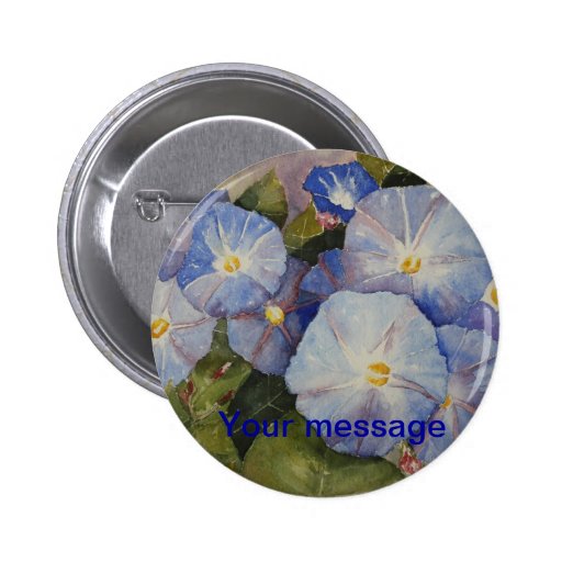 BUTTON - Morning Glory Watercolour