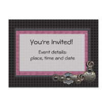 Button party invitation postcard postcards