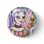 Button Pin Butterfly Fairy art by Ann Howard