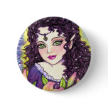 Button Pin Flower Fairy Fantasy by Ann Howard