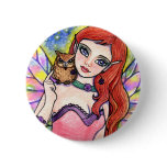 Button Pin Owl Bird Fairy Fantasy by Ann Howard
