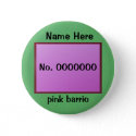 Button - pink barrio - lavender and green