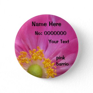 Button - pink barrio - pink flower