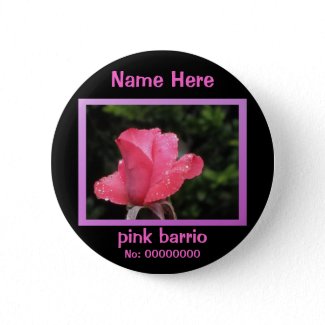 Button - pink barrio - pink rose