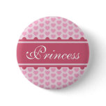 Button: Pink hearts Princess