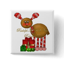 Button-Rudolph the Red Nose Reindeer