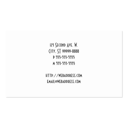 Button Style Old Fashioned Glasses Business Card (back side)