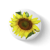 Button Sunflower Button Yellow on white