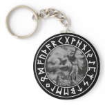 button Thor rune shield on Blk Keychains