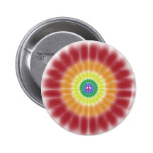 Button, Tie Dye Peace Sign Rainbow Explosion
