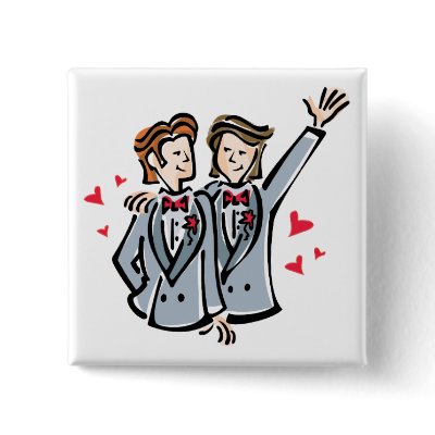 Button: Two Grooms by celebrationZ