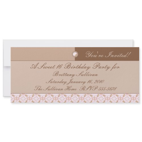 Button Up Chocolate Brown Invitation