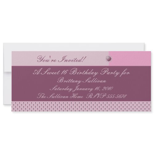 Button Up Pink And Purple Dots Invitation