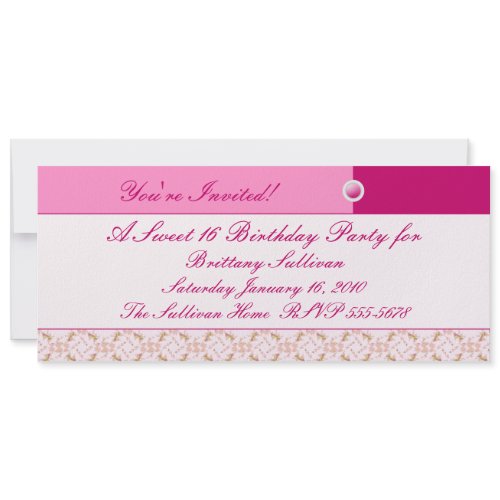 Button Up Pink And White Invitation